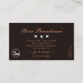 非常に黒エレガントい茶色のスパークルダイヤモンドのロゴを追加 名刺 (裏面)