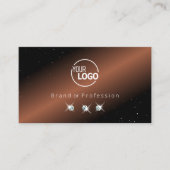 非常に黒エレガントい茶色のスパークルダイヤモンドのロゴを追加 名刺 (正面)