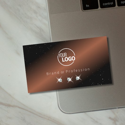 非常に黒エレガントい茶色のスパークルダイヤモンドのロゴを追加 名刺