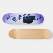 非常に黒猫およびバラ スケートボード (横)