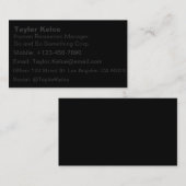 非常に黒(最も暗い黒)カスタマイズ可能 名刺 (正面/裏面)