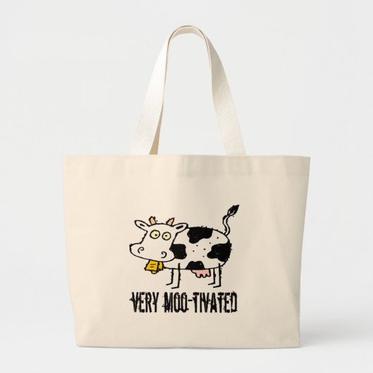 非常にMootivatedおもしろTシャツのギフト ラージトートバッグ (正面)