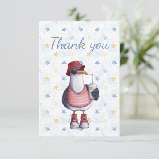 非常カッコいいにかわいいカモメ旅行有難う サンキューカード (スタンド正面)