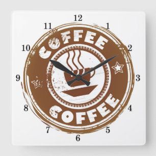 非常カッコいいにコーヒー愛好家の壁時計 スクエア壁時計