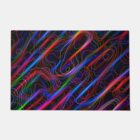 非常カッコいいにネオ数々のン色の曲線 ドアマット (正面)