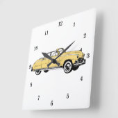 非常カッコいいクラシック自動車の壁時計 スクエア壁時計 (傾斜)