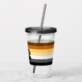 非常カッコいいゲイベアプライドフラッグベアポー アクリルタンブラー (裏面)