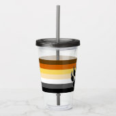 非常カッコいいゲイベアプライドフラッグベアポー アクリルタンブラー (正面)