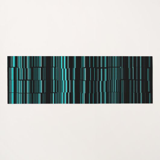 非常カッコいいモダンティール（緑がかった色）ストライプの ヨガマット (裏面(横))
