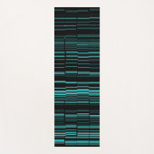 非常カッコいいモダンティール（緑がかった色）ストライプの ヨガマット (正面)