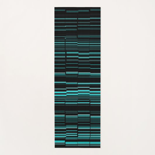 非常カッコいいモダンティール（緑がかった色）ストライプの ヨガマット (正面)