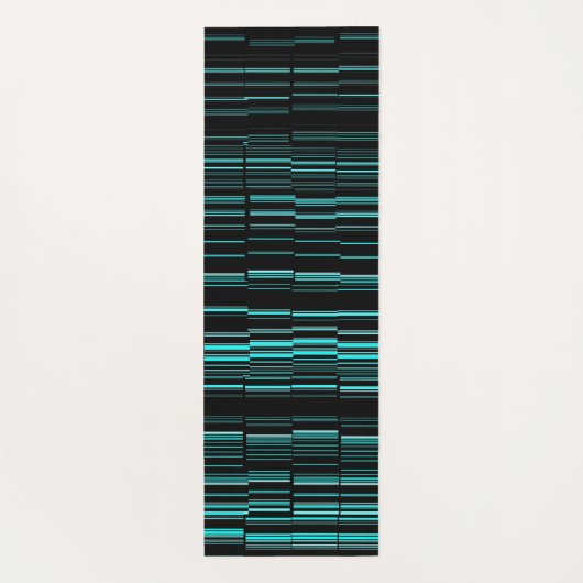 非常カッコいいモダンティール（緑がかった色）ストライプの ヨガマット (裏面)