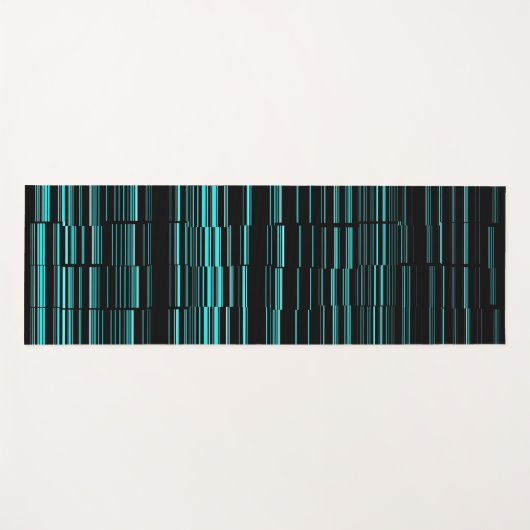 非常カッコいいモダンティール（緑がかった色）ストライプの ヨガマット (正面(横))