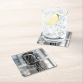 非常カッコいいヴィンテージレトロスタイルマイク スクエアペーパーコースター (インサイチュ)