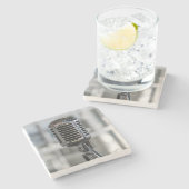 非常カッコいいヴィンテージレトロスタイルマイク ストーンコースター (横)