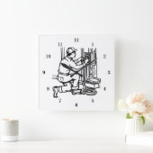 非常カッコいい電気工事士用壁時計 スクエア壁時計 (ホーム)