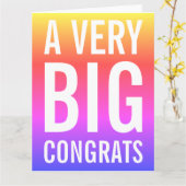 非常カラフルに大きなおめでとう カード (黄色い花)