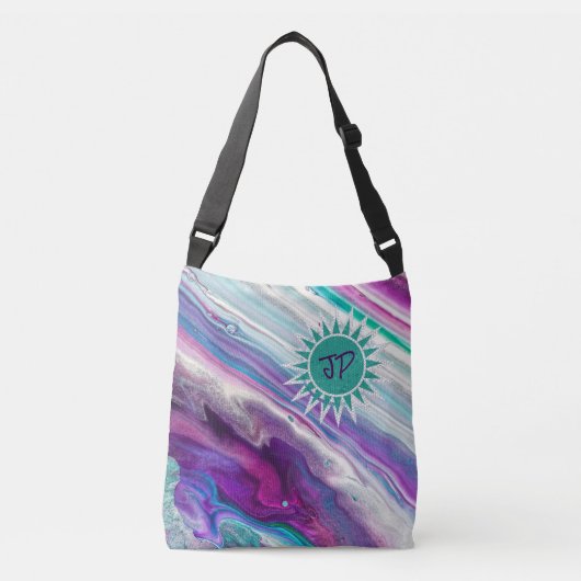 非常カラフルクロス体トートバッグとイニシャル クロスボディバッグ (正面)