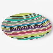 非常カラフルストライプ ペーパープレート (アングル)