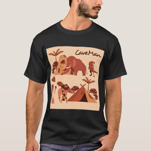 非常クールに洞窟男のTシャツ Tシャツ (正面)