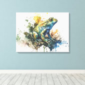 非常クール半抽象芸術絵画カエル キャンバスプリント (インサイチュ (ウッドフロア))