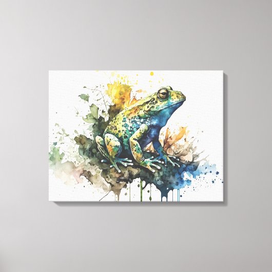 非常クール半抽象芸術絵画カエル キャンバスプリント (正面)