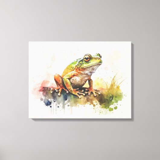 非常クール半抽象芸術絵画カエル キャンバスプリント (正面)