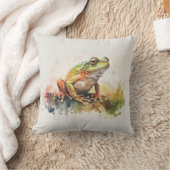 非常クール半抽象芸術絵画カエル クッション (ブランケット)
