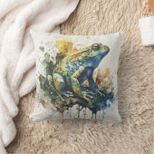 非常クール半抽象芸術絵画カエル クッション (ブランケット)