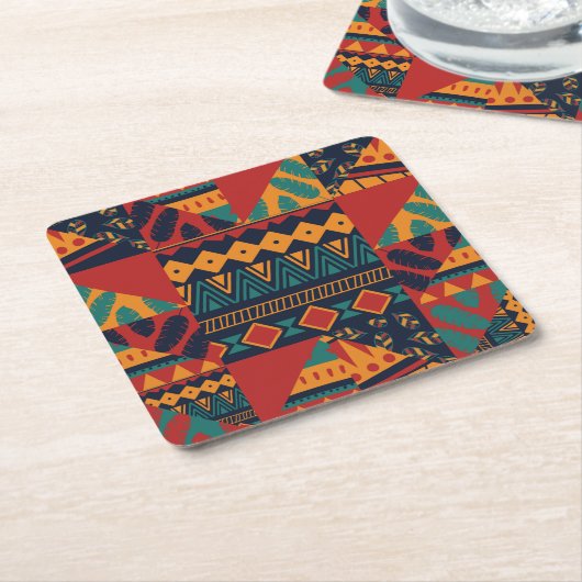非常クール南西スタイルコースターセット スクエアペーパーコースター (アングル)