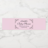 非常パーソナライズされたにシックなピンクの女の子の赤ちゃんシャワー ペットボトルラベル (シングルラベル)