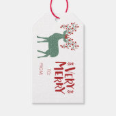 非常メリーにトナカイのギフトラベル ギフトタグ (正面)
