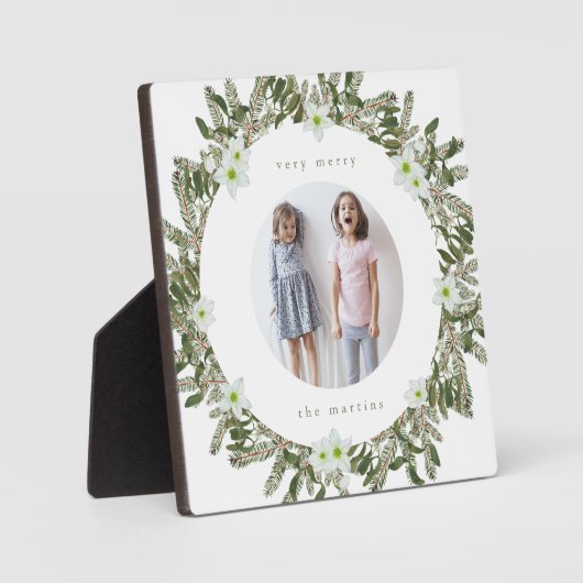 非常メリーに松とフローラ冬のリースクリスマス フォトプラーク (正面)