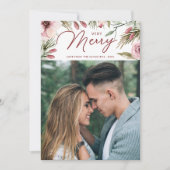 非常メリーに水彩の松とフローラ シーズンカード (正面)