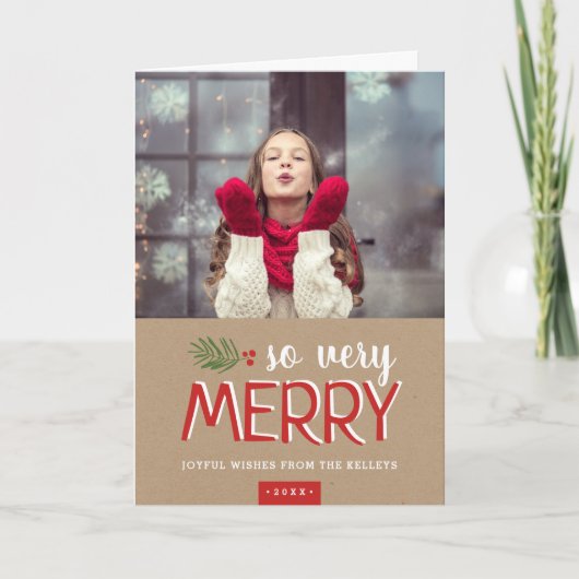 非常メリーに2枚の写真を折り畳み シーズンカード (正面)
