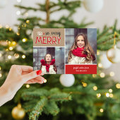 非常メリーに2枚の写真コラージュ シーズンカード