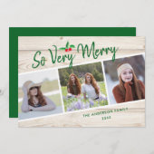 非常メリーに |写真素朴のクリスマス シーズンカード (正面/裏面)