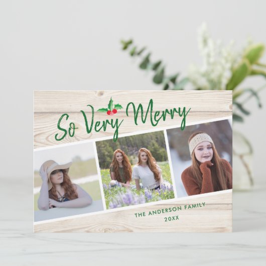 非常メリーに |写真素朴のクリスマス シーズンカード (スタンド正面)