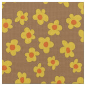 非常モダンにレトロな60年代70年代の花柄 ファブリック (クローズアップ)