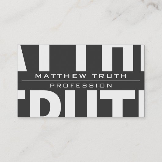 非常モダン暗はっきりした灰色ホワイト文字 名刺 (正面)