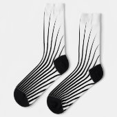 非常ユニーク白黒ストライプパターン ソックス (左)