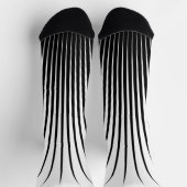 非常ユニーク白黒ストライプパターン ソックス (上部)