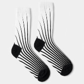 非常ユニーク白黒ストライプパターン ソックス (右)