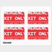 非常口のみドアアラームが鳴る 長方形シール (シート)