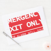 非常口のみドアアラームが鳴る 長方形シール (封筒)