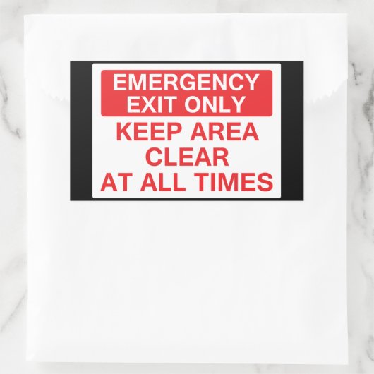 非常口のみ 長方形シール (バッグ)