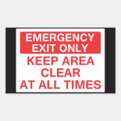 非常口のみ 長方形シール (正面)