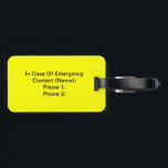 非常時にはラベル ラゲッジタグ<br><div class="desc">非常時に関する案内のラベル -- 乗った場合あなたの緊急の連絡先情報1つの側面および重大な医療情報を逆に置き、あなたのベルトのループに付けて下さい。  あなたの納屋、獣医、またはもし病院に連れて行かれればあなたの動物と救済できる他の人のための接触情報を加えて下さい。</div>