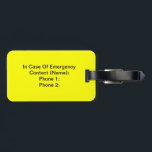 非常時にはラベル ラゲッジタグ<br><div class="desc">非常時に関する案内のラベル -- 乗った場合あなたの緊急の連絡先情報1つの側面および重大な医療情報を逆に置き、あなたのベルトのループに付けて下さい。  あなたの納屋、獣医、またはもし病院に連れて行かれればあなたの動物と救済できる他の人のための接触情報を加えて下さい。</div>