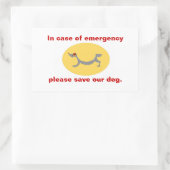非常時には私達の犬を救って下さい 長方形シール (バッグ)